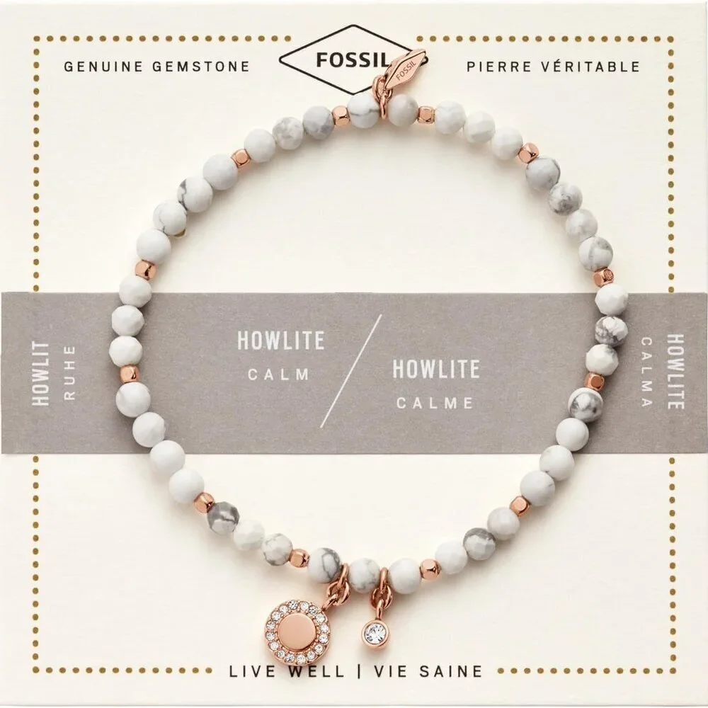 Women's Rose Gold Stainless Steel Beaded Bracelet Calming Jewelry Gift